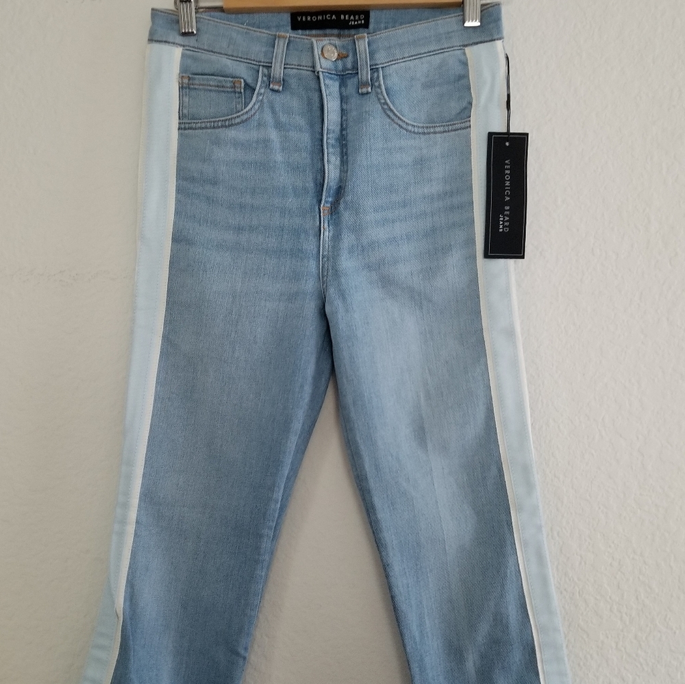 Veronica Beard Carly Kick Flare Jeans Size 29 Light Wash Blue - Picture 7 of 10